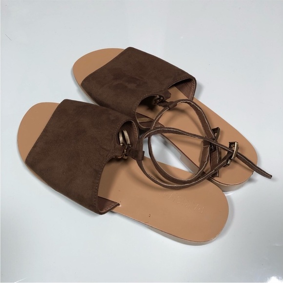 PARISIAN Sandals Pansy Band Cut Out Flat Slide Size 7 - Picture 3 of 6